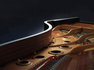 Yamaha grand piano - close view of S7X soundboard